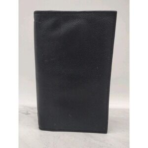 Vintage Filofax Slimline Kensington Black Leather 6 Ring Binder Wallet Planner